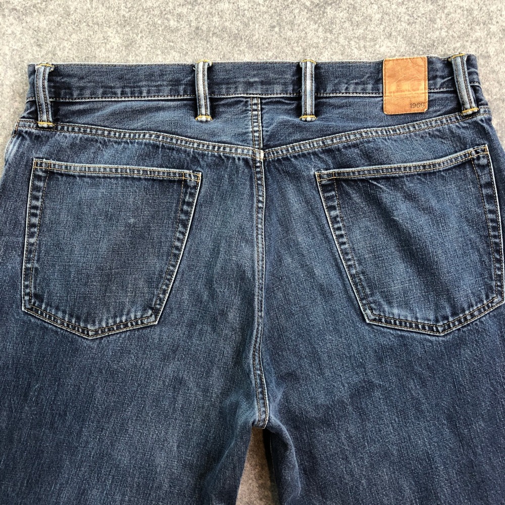 GAP 1969 Mens Jeans 38x34 Standard Straight Leg Blue Dark Wash Cotton Denim - Picture 6 of 15